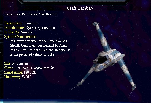 Delta Class JV-7 Escort Shuttle (E/S)